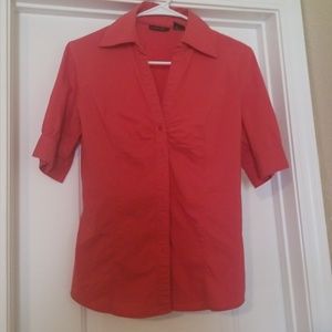 New York and Company Red Button up Shirt EUC!